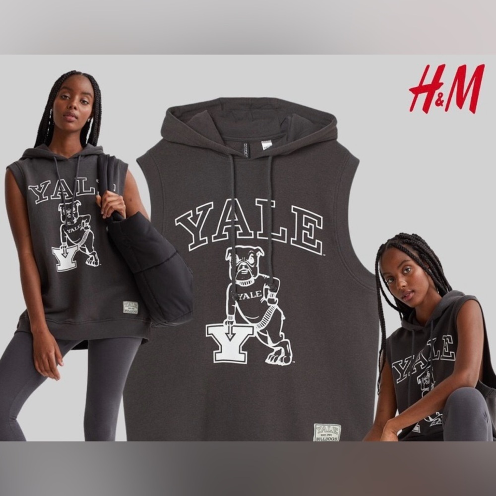 H&M Yale Sleeveless Gray Hoodie Unisex